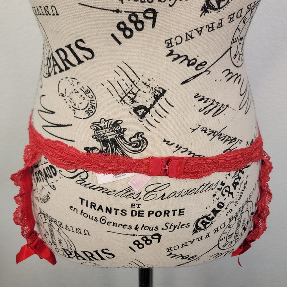Victoria's Secret Lace Garter Red Small Women's Fairy Coquette - Picture 7 of 9